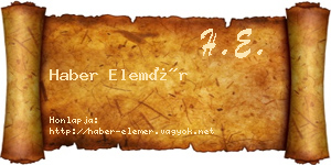 Haber Elemér névjegykártya